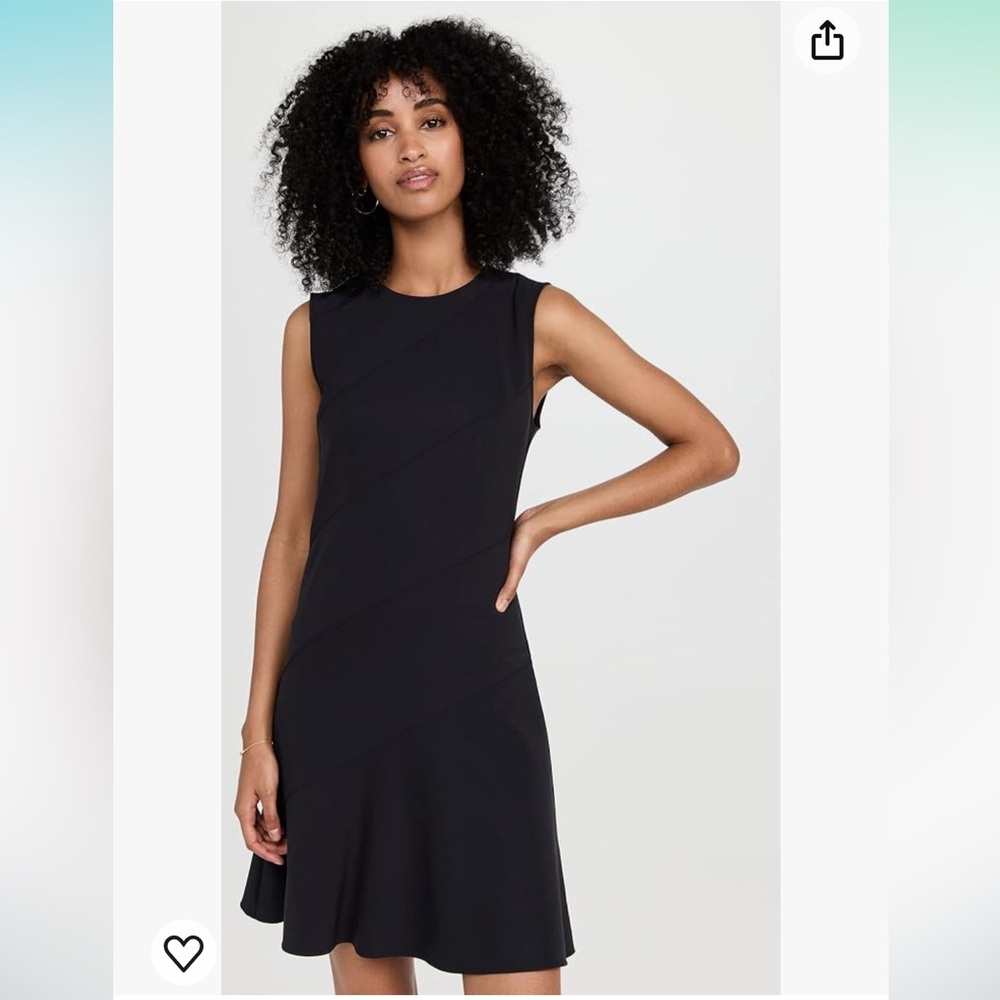THEORY Diagonal Drape Dress Black Sz 10 NWT $295